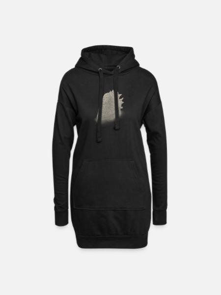 Sketched Vintage Strawberry - Hoodie Dress - black