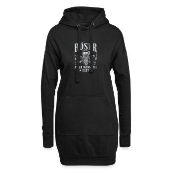 Böser alter Mann mit Bart - Hoodie-Kleid - Schwarz - Vorne