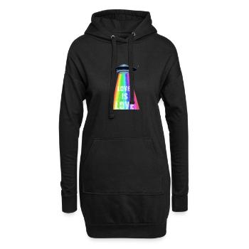 ufo,weltall,LGBT,Regenbogen,All - Hoodie-Kleid - Schwarz - Vorne
