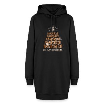 Leonberger Hund Weihnachten Hunderasse - Hoodie-Kleid - Schwarz - Vorne - AI Model Female 172 light (172cm)