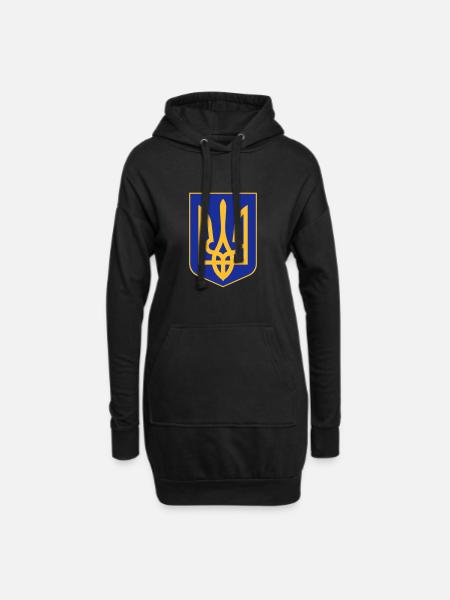 Ukraine - Hoodie-Kleid - Schwarz
