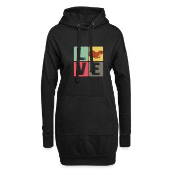 Drôle de loutre mignon animal loutre de mer amusant Liebh - Sweat-shirt à capuche long Femme - noir - Devant