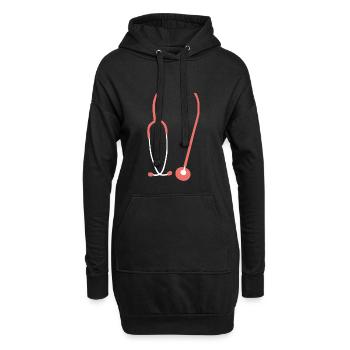 stethoskop arzt systemrelevant coronaheld corona - Hoodie-Kleid - Schwarz - Vorne