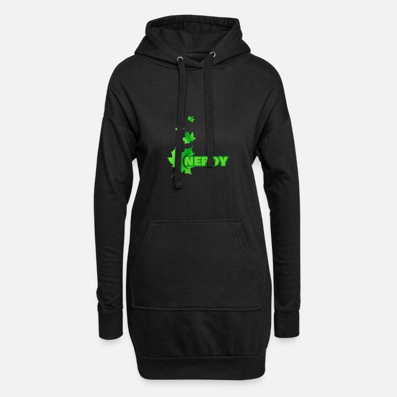 Nerd - Hoodie-Kleid - Schwarz