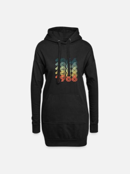 Witzig 1966 - Hoodie-Kleid - Schwarz