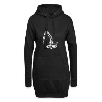 Bagger Abrissbagger Greifer Zange weiß - Hoodie-Kleid - Schwarz - Vorne