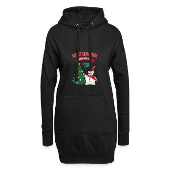 Bonhomme de neige hiver noël noël neige - Sweat-shirt à capuche long Femme - noir - Devant