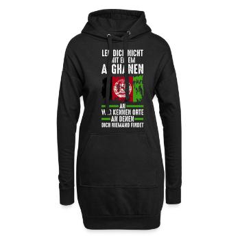 Afghanistan Afghane Afghanisches - Hoodie-Kleid - Schwarz - Vorne