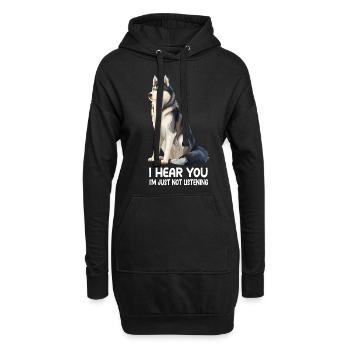 Husky - Hoodie-Kleid - Schwarz - Vorne