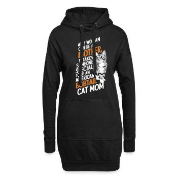 Katze American Bobtail Geschenk - Hoodie-Kleid - Schwarz - Vorne