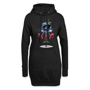 Blueberry Radfahren auf dem Fahrrad Geschenk - Hoodie-Kleid - Schwarz - Vorne