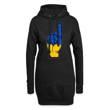 Ukraine Flagge Nummer 1 used - Hoodie-Kleid - Schwarz - Vorne