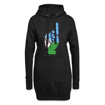 Dschibuti Flagge Nummer 1 - Hoodie-Kleid - Schwarz - Vorne