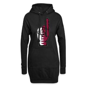 Drapeau du Qatar numéro 1 utilisé - Sweat-shirt à capuche long Femme - noir - Devant
