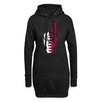 Katar Flagge Nummer 1 - Hoodie-Kleid - Schwarz - Vorne