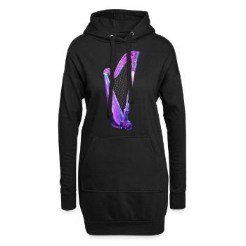 Harfe - Hoodie-Kleid - Schwarz - Vorne