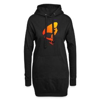 wingsurfing homme hydroptère aile feuille d’aile - Sweat-shirt à capuche long Femme - noir - Devant
