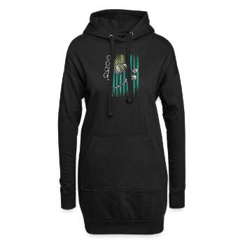 Drapeau américain avec guitare et basse clef - Sweat-shirt à capuche long Femme - noir - Devant