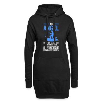 Angeln Fische Fischen Geschenk - Hoodie-Kleid - Schwarz - Vorne