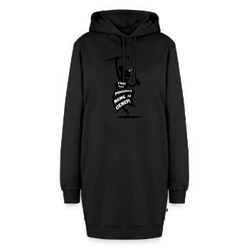 Drück mich nicht ... - Hoodie-Kleid - Schwarz - Vorne - AI Model Female 172 light (172cm)