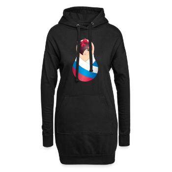 Matroschka Olga – Team Russia - Hoodie-Kleid - Schwarz - Vorne