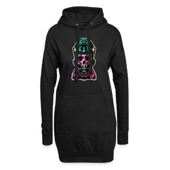 Gesichtshelm Farbe - Hoodie-Kleid - Schwarz - Vorne