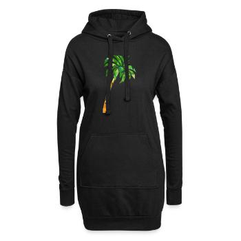 Palme géométrique - Sweat-shirt à capuche long Femme - noir - Devant