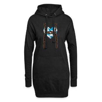 Lederhose & Bayern Flaggen Herz - Hoodie-Kleid - Schwarz - Vorne