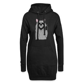 Le raton laveur mignon montre un cadeau de doigt du majeur - Sweat-shirt à capuche long Femme - noir - Devant