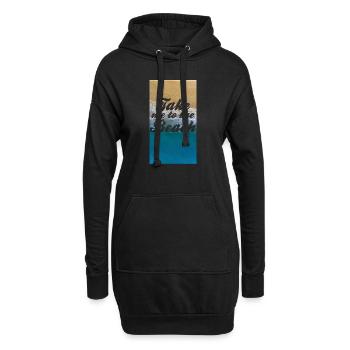 Emmenez-moi à la plage - Bring mich zum Strand - Sweat-shirt à capuche long Femme - noir - Devant