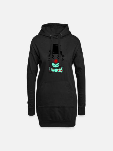 clown smile - Hoodie-Kleid - Schwarz