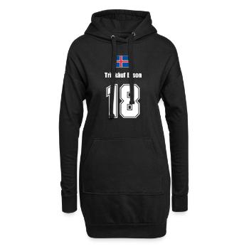 Island Trikot Nr.18 - Hoodie-Kleid - Schwarz - Vorne