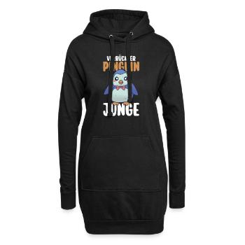 Pinguin - Hoodie-Kleid - Schwarz - Vorne
