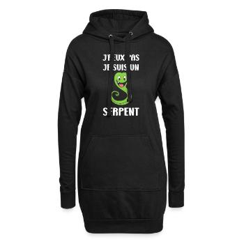 Humour petit serpent - Sweat-shirt à capuche long Femme - noir - Devant