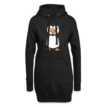 macareux - Sweat-shirt à capuche long Femme - noir - Devant