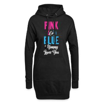 Pink or Blue Mommy Loves You Baby Gender Reveal - Sweat-shirt à capuche long Femme - noir - Devant