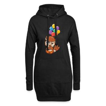 Ballon Wald Tier Waldbewohner Vogel Geschenk Eule - Hoodie-Kleid - Schwarz - Vorne