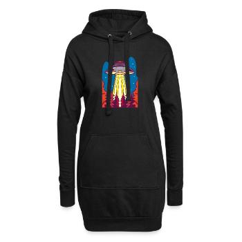 Alien | UFO | Raumschiff | UAP | außerirdische - Hoodie-Kleid - Schwarz - Vorne