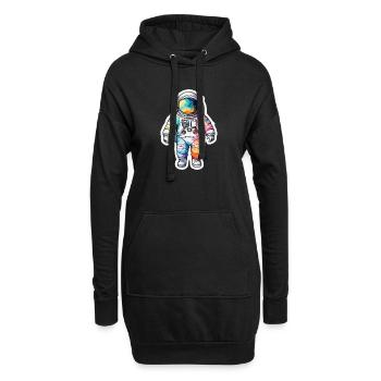 Aquarelle d’astronaute Aquarelle - Sweat-shirt à capuche long Femme - noir - Devant
