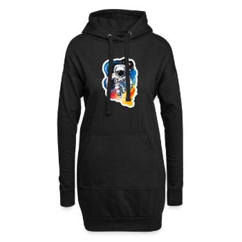 Aquarelle d’astronaute Aquarelle - Sweat-shirt à capuche long Femme - noir - Devant