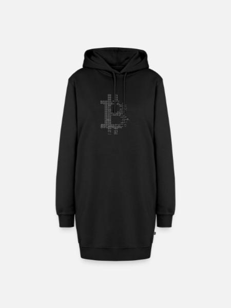 Bitcoin grey - Hoodie-Kleid - Schwarz