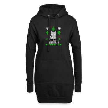 Ugly Katze Weihnachten Christmas Xmas Geschenk - Hoodie-Kleid - Schwarz - Vorne