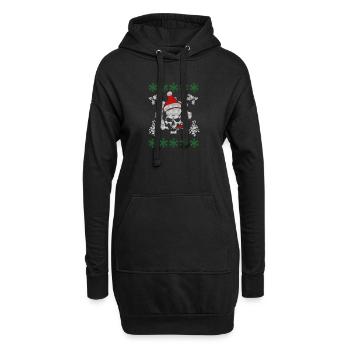 Laid Crâne de Noël cadeau de Noël - Sweat-shirt à capuche long Femme - noir - Devant