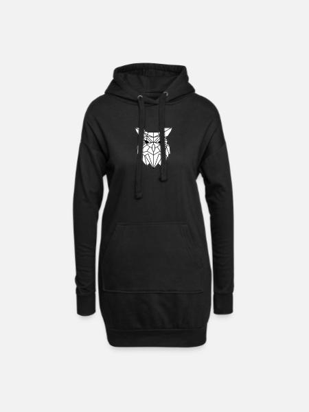 Simple owls design - Hoodie Dress - black