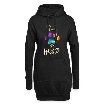 Best Dog Mom Funny Cool Dog Lover - Sweat-shirt à capuche long Femme - noir - Devant