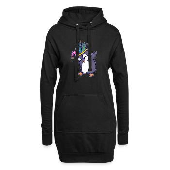 Seevogel Cool Süß Pinguin Tier Lustig Vogel - Hoodie-Kleid - Schwarz - Vorne