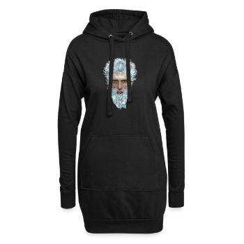 geheimnisvolles Porträt eines Wassermanns - Hoodie-Kleid - Schwarz - Vorne