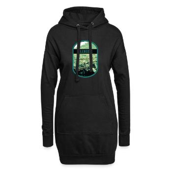 Panorama Grenoble: Einzelsicht-Seilbahn - Hoodie-Kleid - Schwarz - Vorne