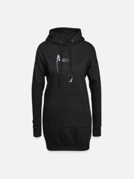 Abstrakte Geometrie in Lila - Hoodie-Kleid - Schwarz