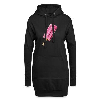Glace rose au STil - Sweat-shirt à capuche long Femme - noir - Devant